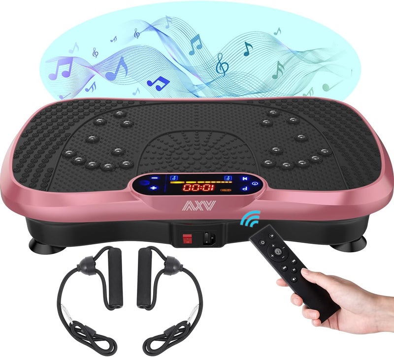 AXV Vibration Plate Fitness Platform Exercise Machine Vibrating Shaking Full Body Shaker Workout Vibrate Stand Shake Board Sport Gym for Weight Loss Fat Burner for Women Men - Image 1
